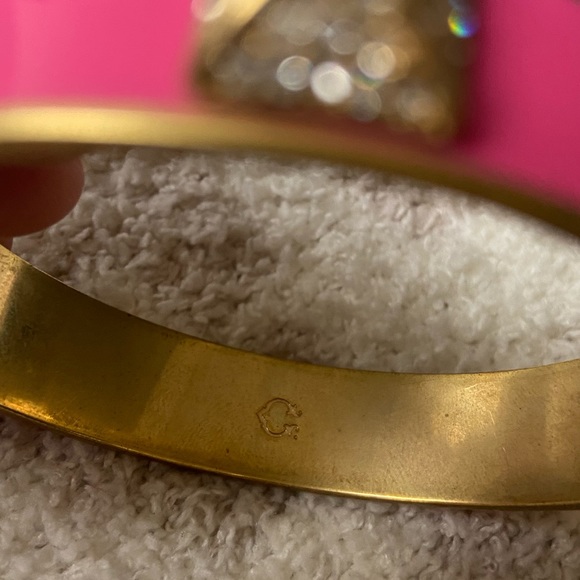C. Wonder pink enamel cuff with rhinestone pyramid studs - Picture 4 of 4